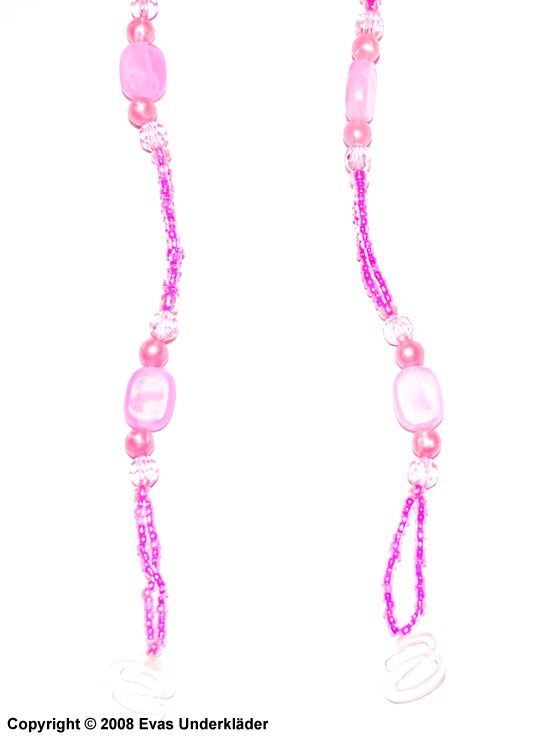 Bra straps with pink beads